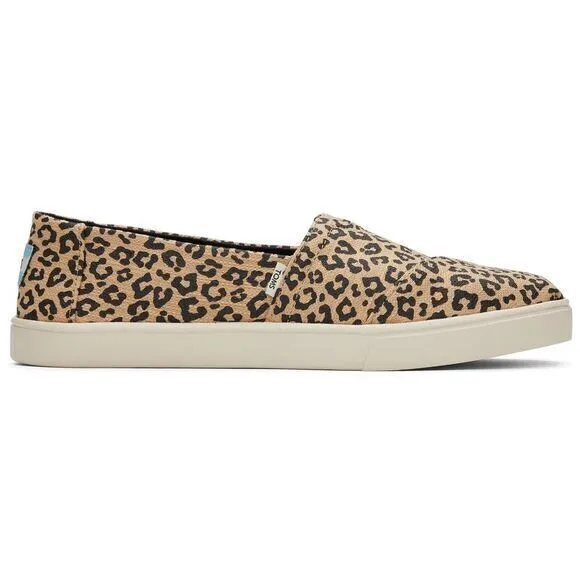 TOMS Women's Leopard Alpargata Cupsole Canvas OrthoLite Slip On‎ Shoe Brown 9.5