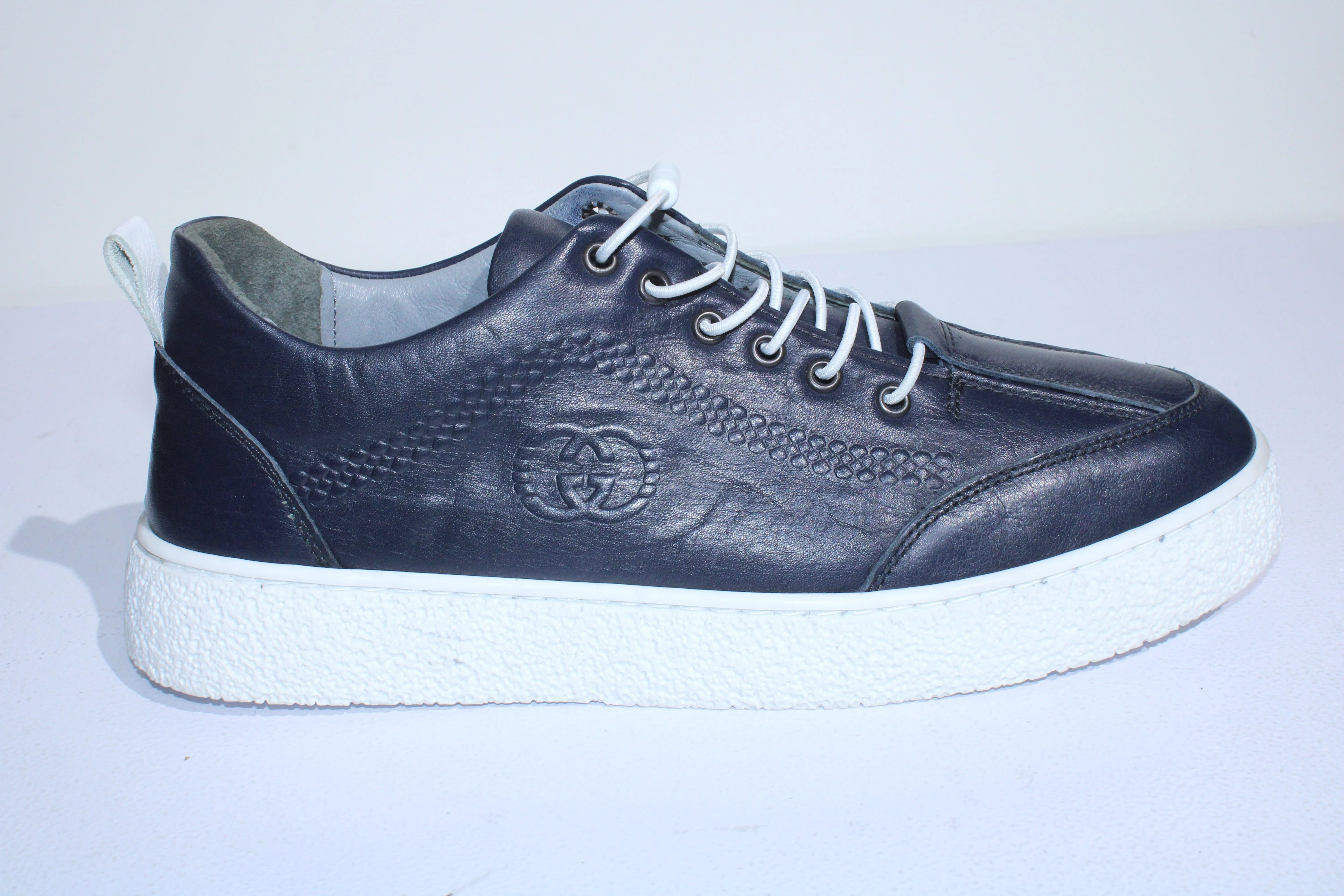 Turkish Casual Leather Shoes Navy