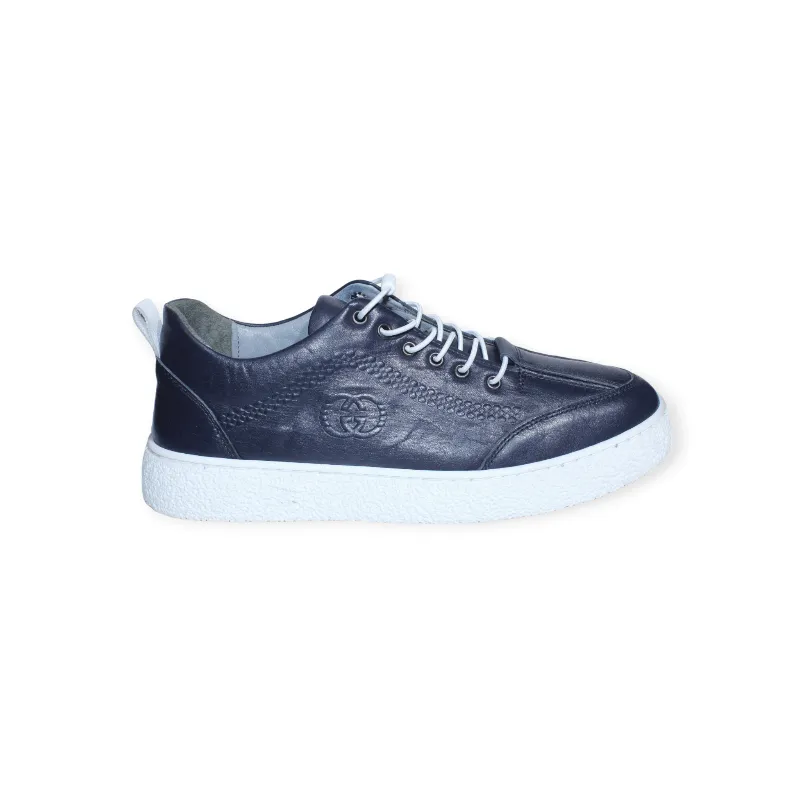 Turkish Casual Leather Shoes Navy
