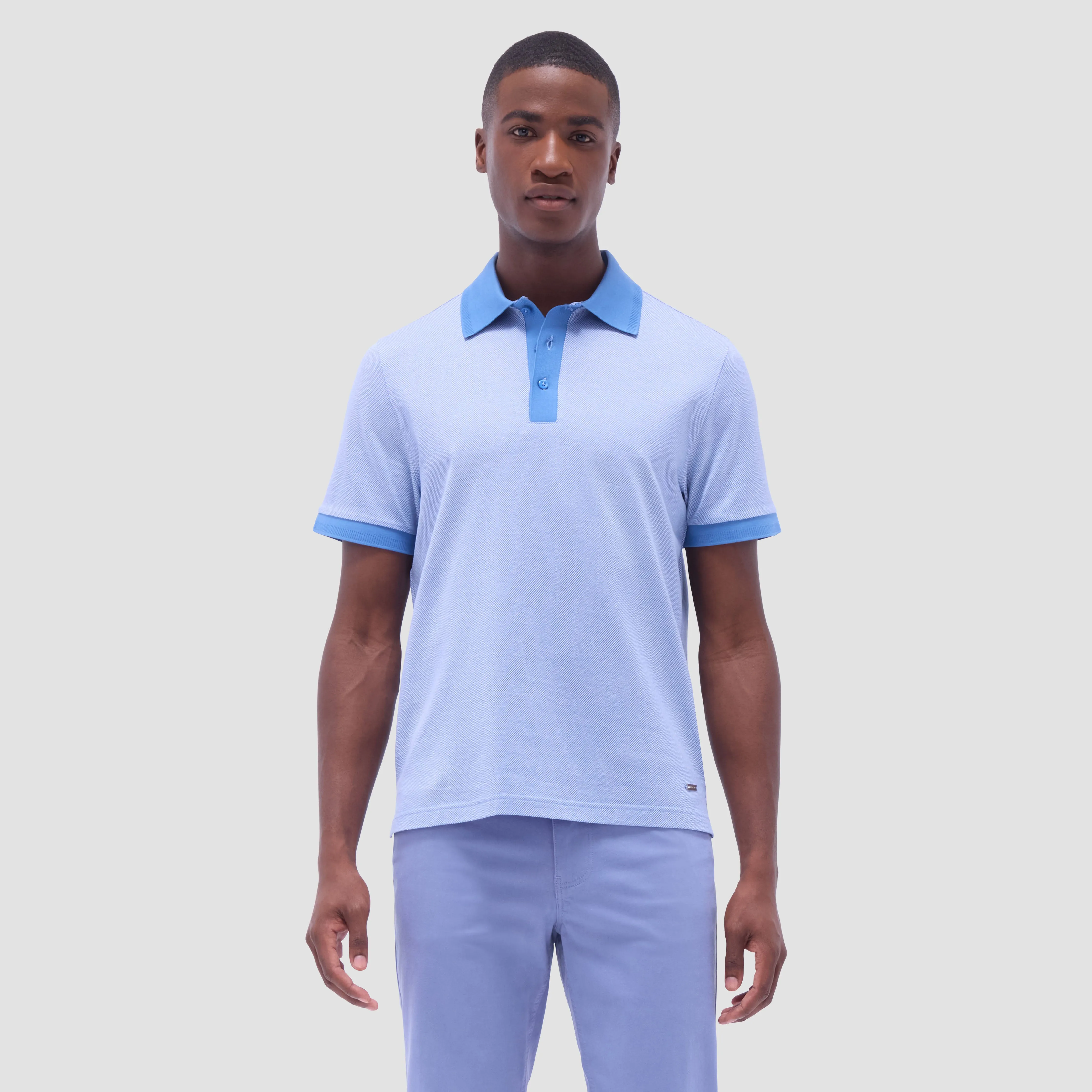 Two-Tone Bird's Eye Polo Shirt