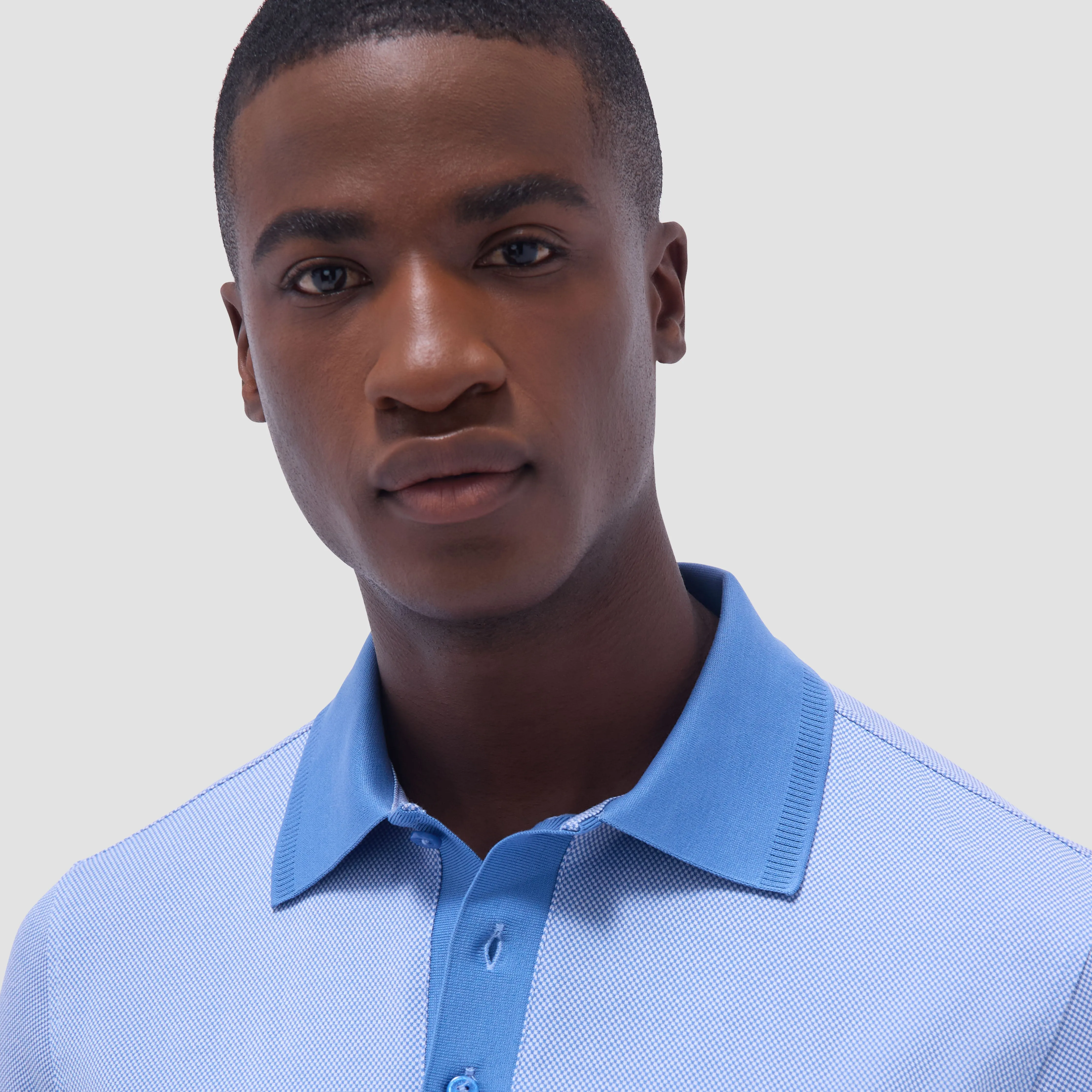 Two-Tone Bird's Eye Polo Shirt