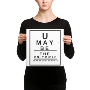 U may be the only Bible someone reads today Canvas Snellen Eye Chart