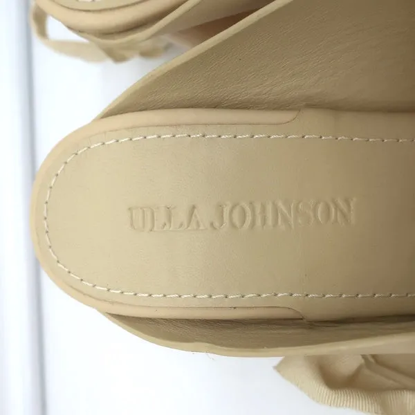 Ulla Johnson Ankle Wrap Sandals Kharis Nude Leather Size 40 Open Toe Heels NEW