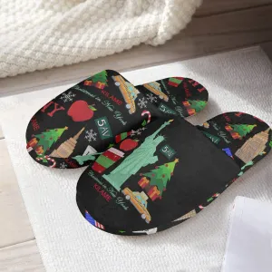 Unisex Classic Cotton Slippers east 'Christmas in New York'
