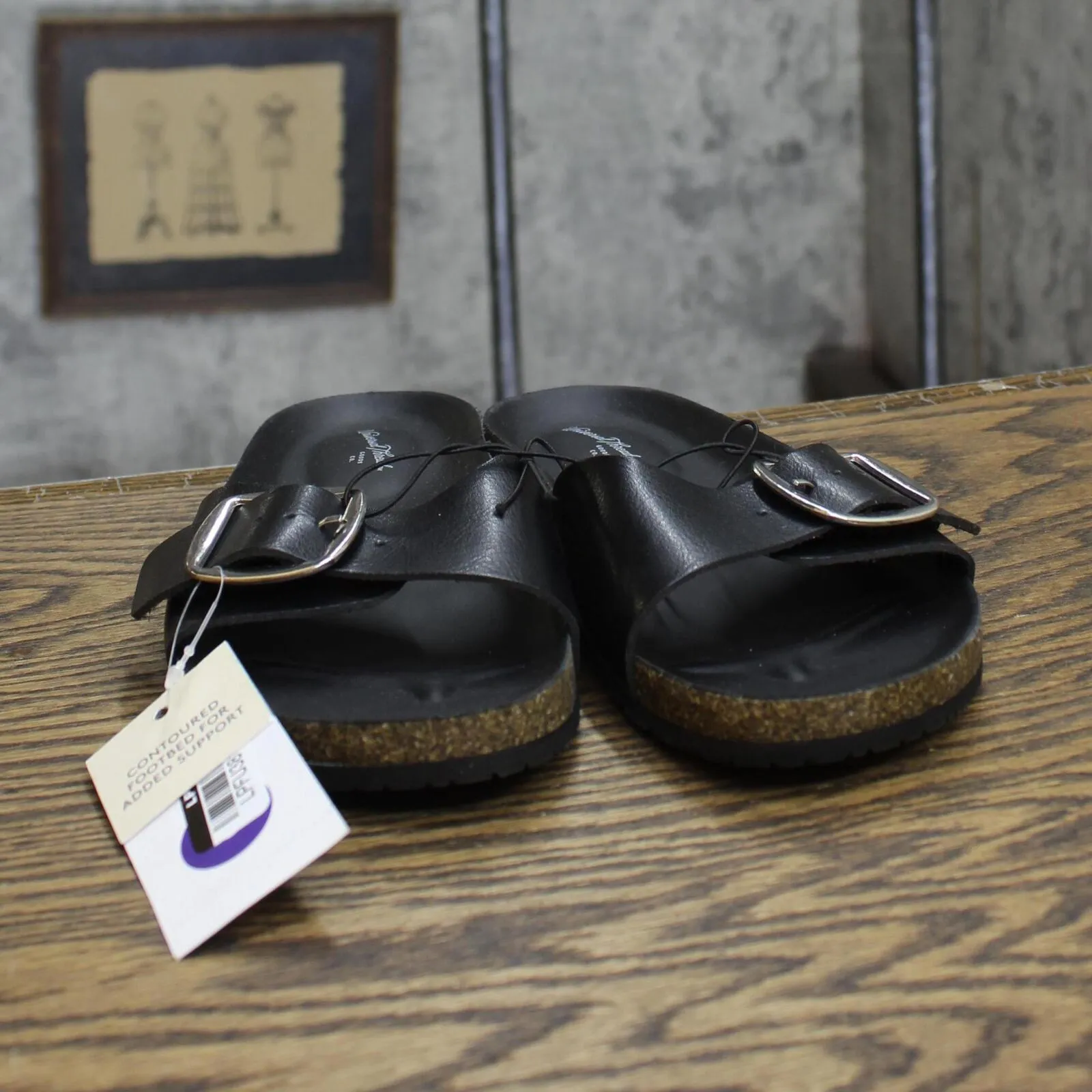 Universal Thread Womens Cameron Single Band Footbed Sandals 89998530 Black 6M