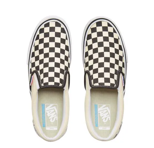 Vans Slip-On Pro Skateboarding Shoe - Checkerboard/Black/White