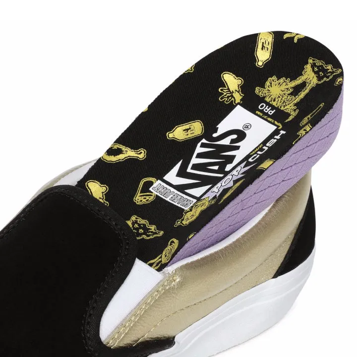 Vans x Shake Junt Slip-On Pro Shoes - Black/Metallic Gold/White