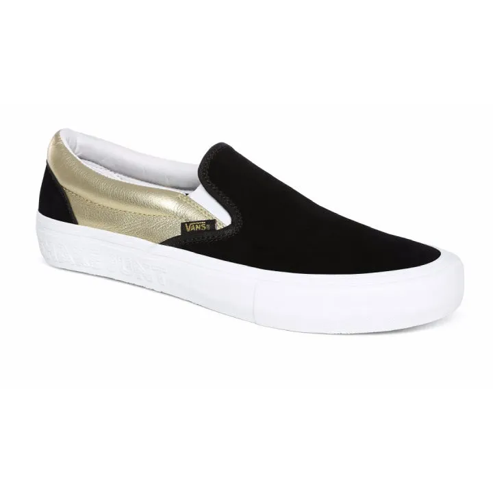 Vans x Shake Junt Slip-On Pro Shoes - Black/Metallic Gold/White