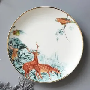 Vintage Inspired Wild Cat Bone China Plate
