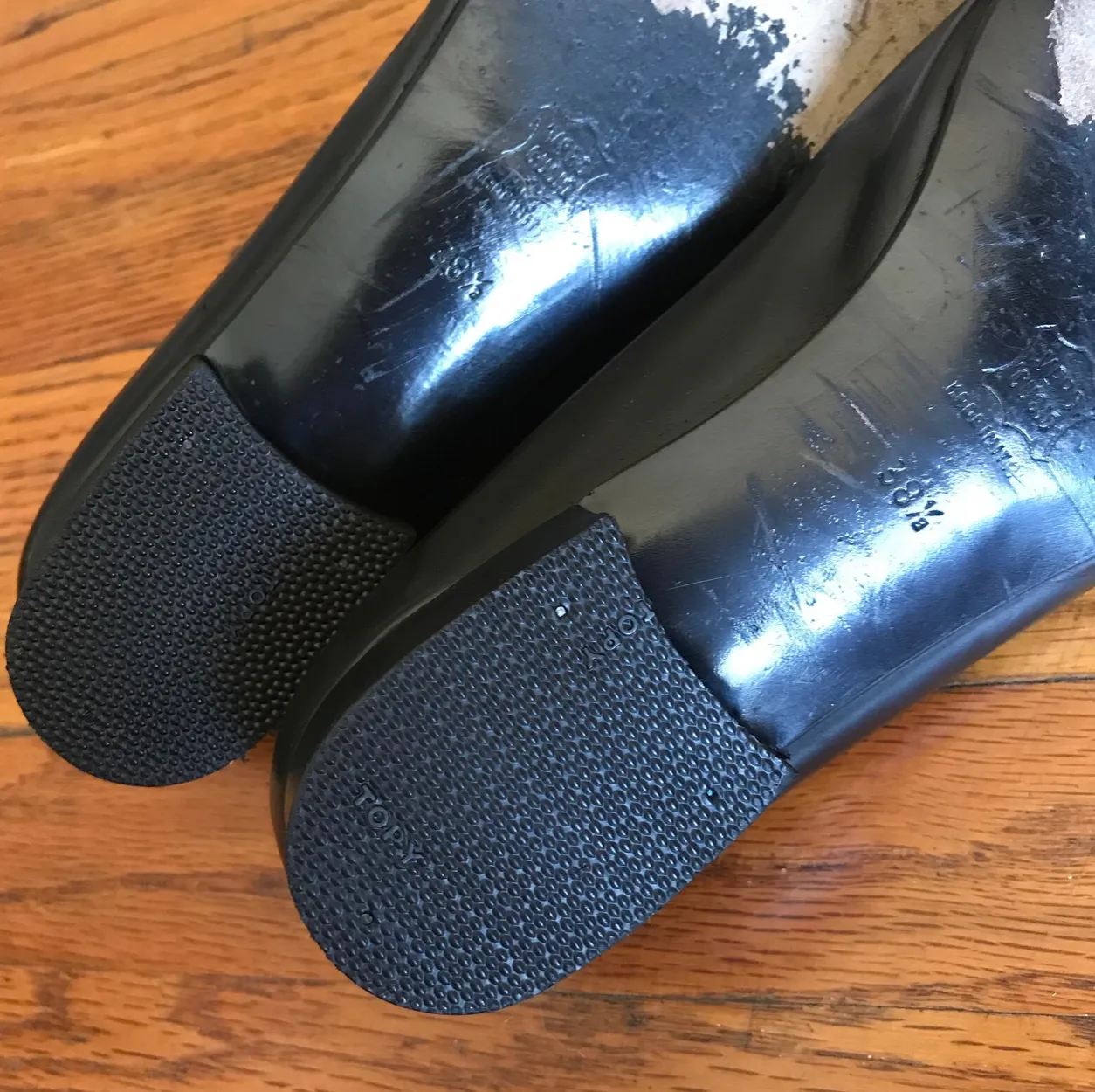 Vintage Moschino Black leather Heels With Gold Lettering
