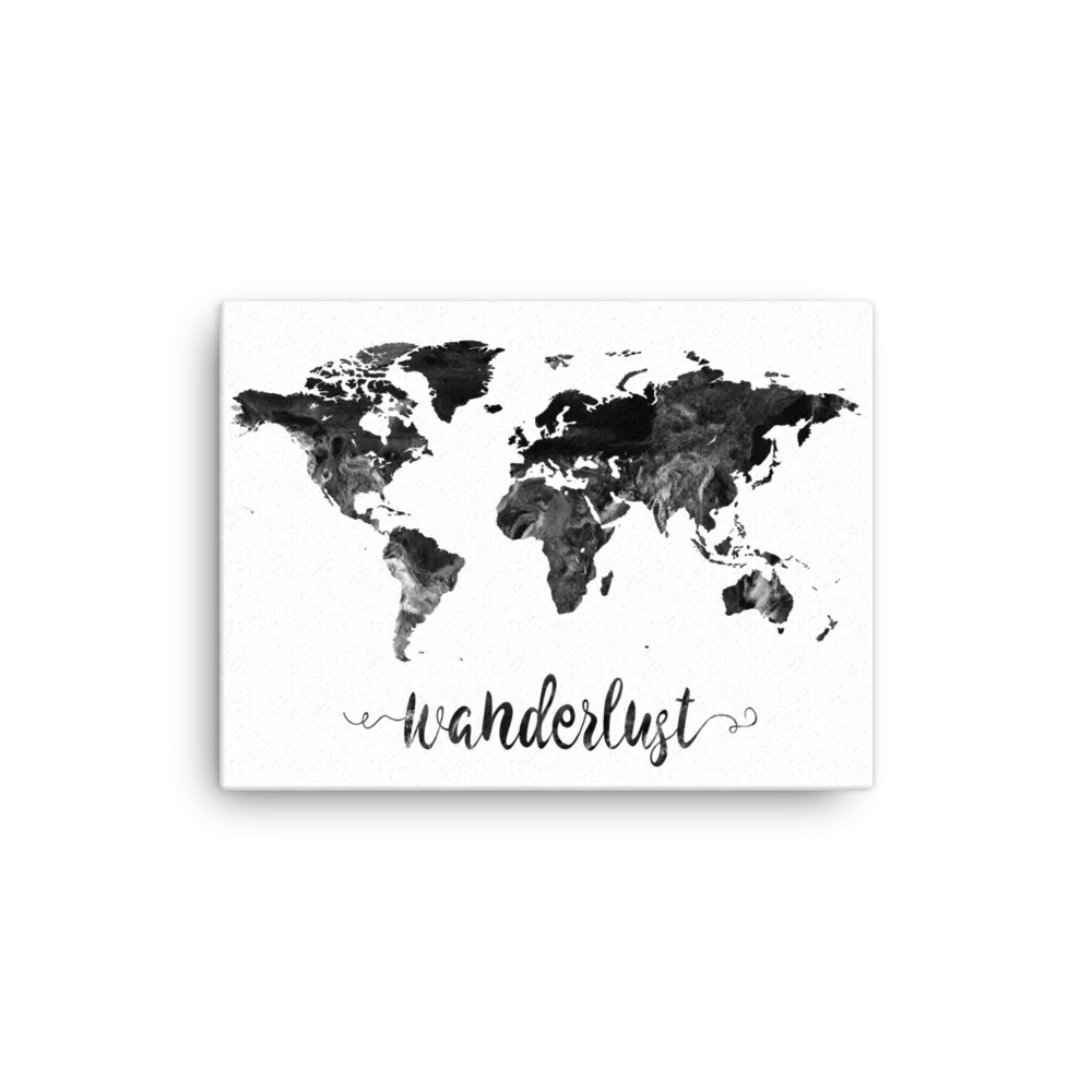 Wanderlust World Map Canvas Wrap