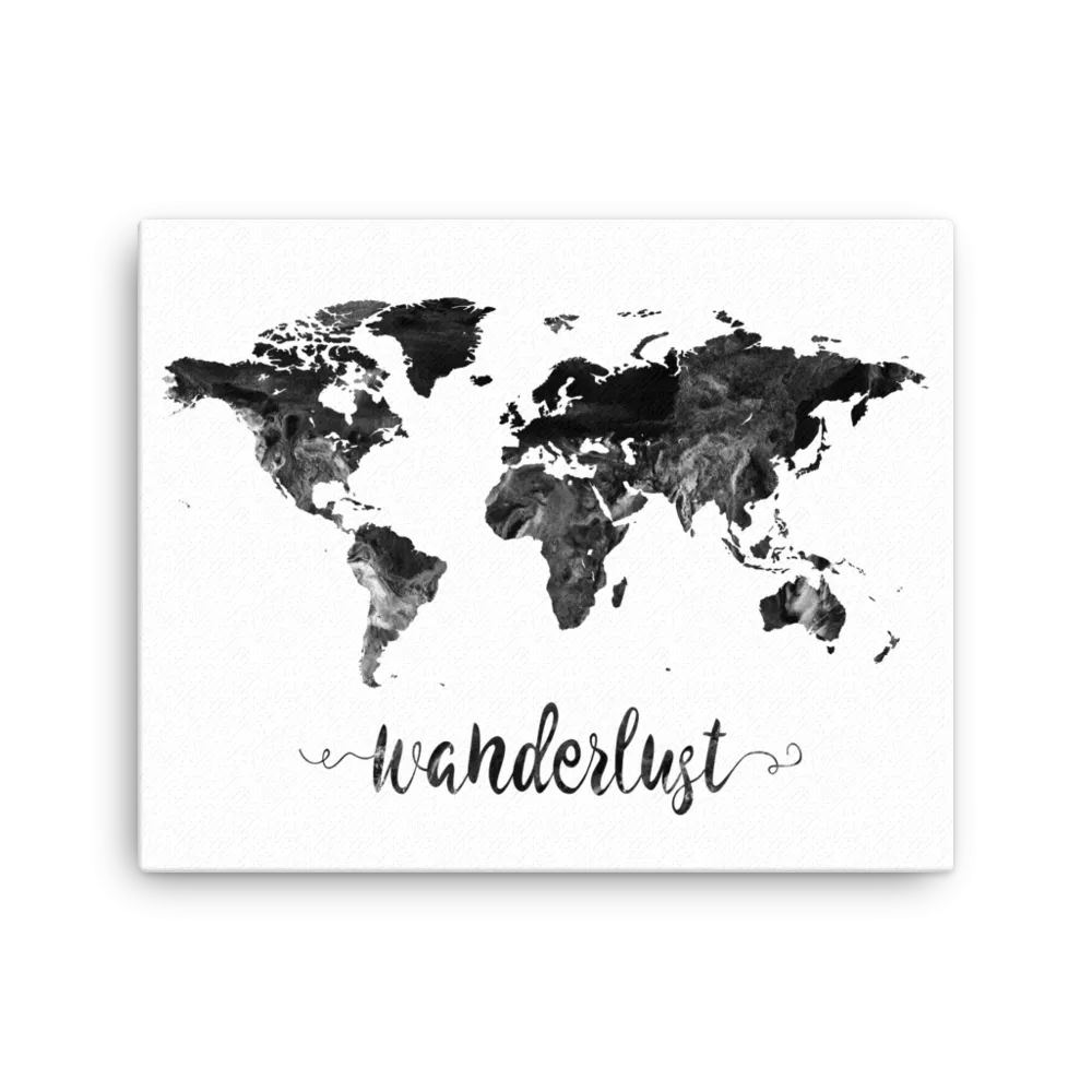 Wanderlust World Map Canvas Wrap