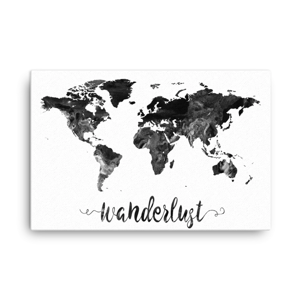 Wanderlust World Map Canvas Wrap