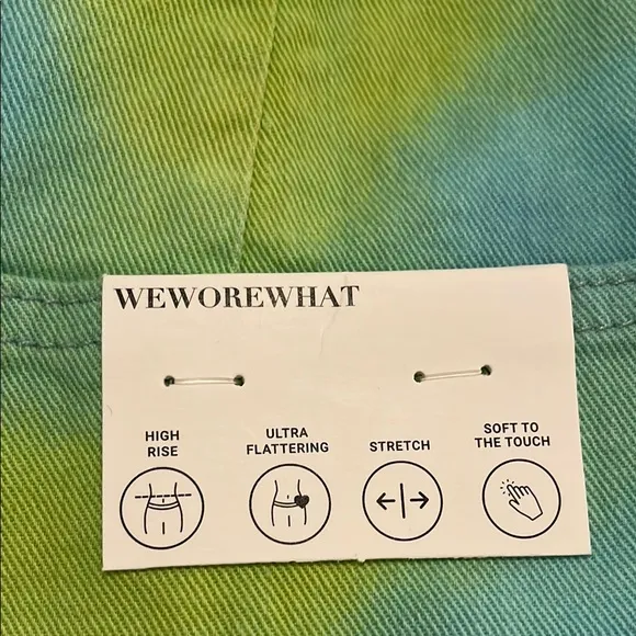 WeWoreWhat Blue and Green Tie-Dye Jean Shorts