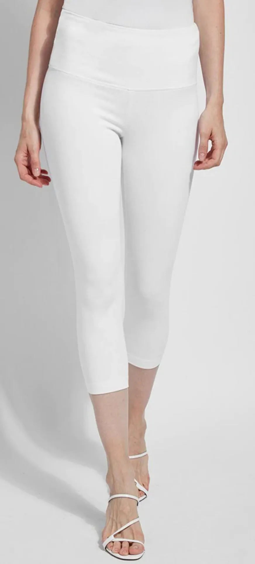 White Denim Capri