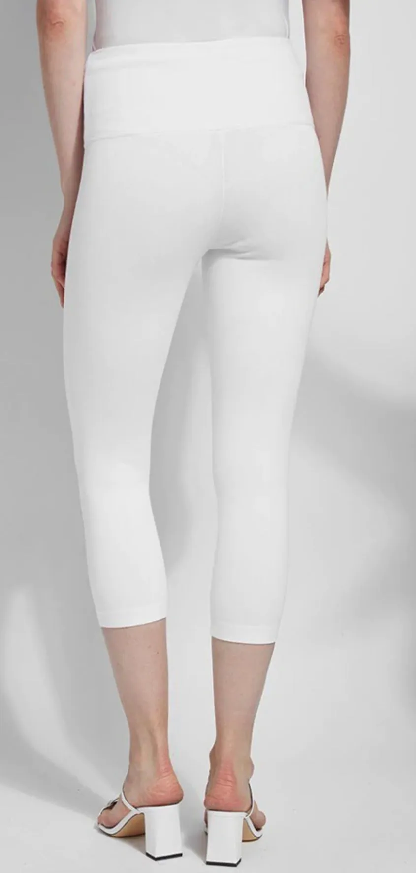 White Denim Capri