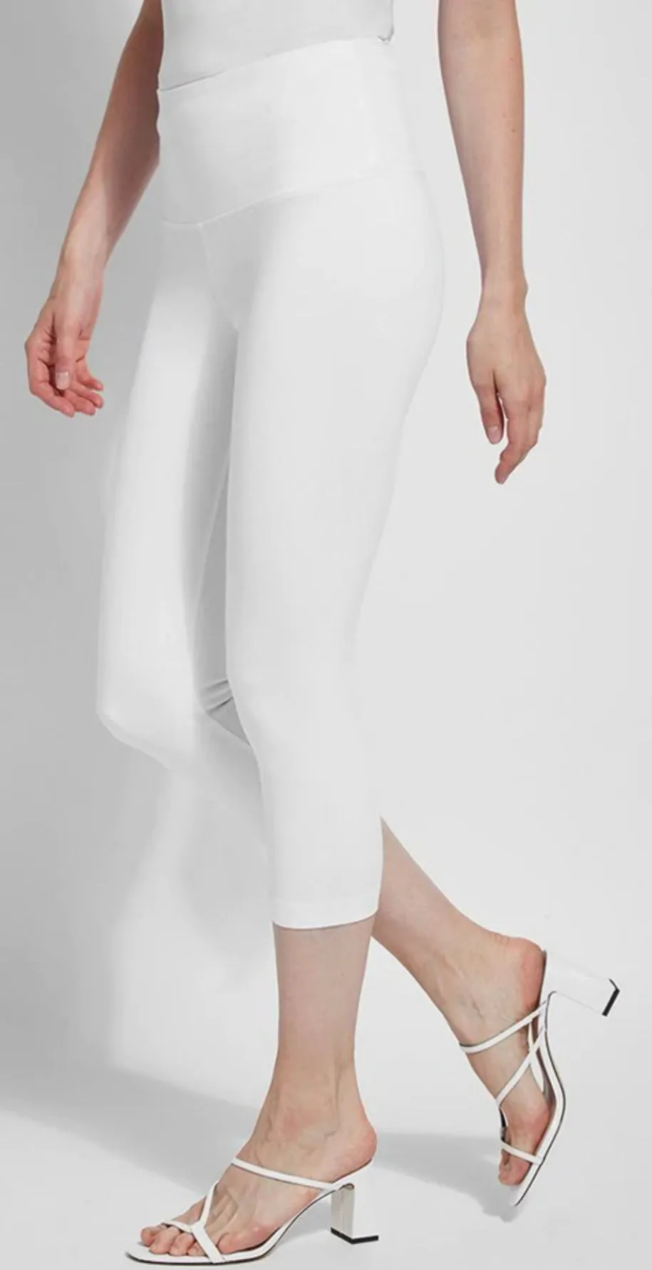 White Denim Capri