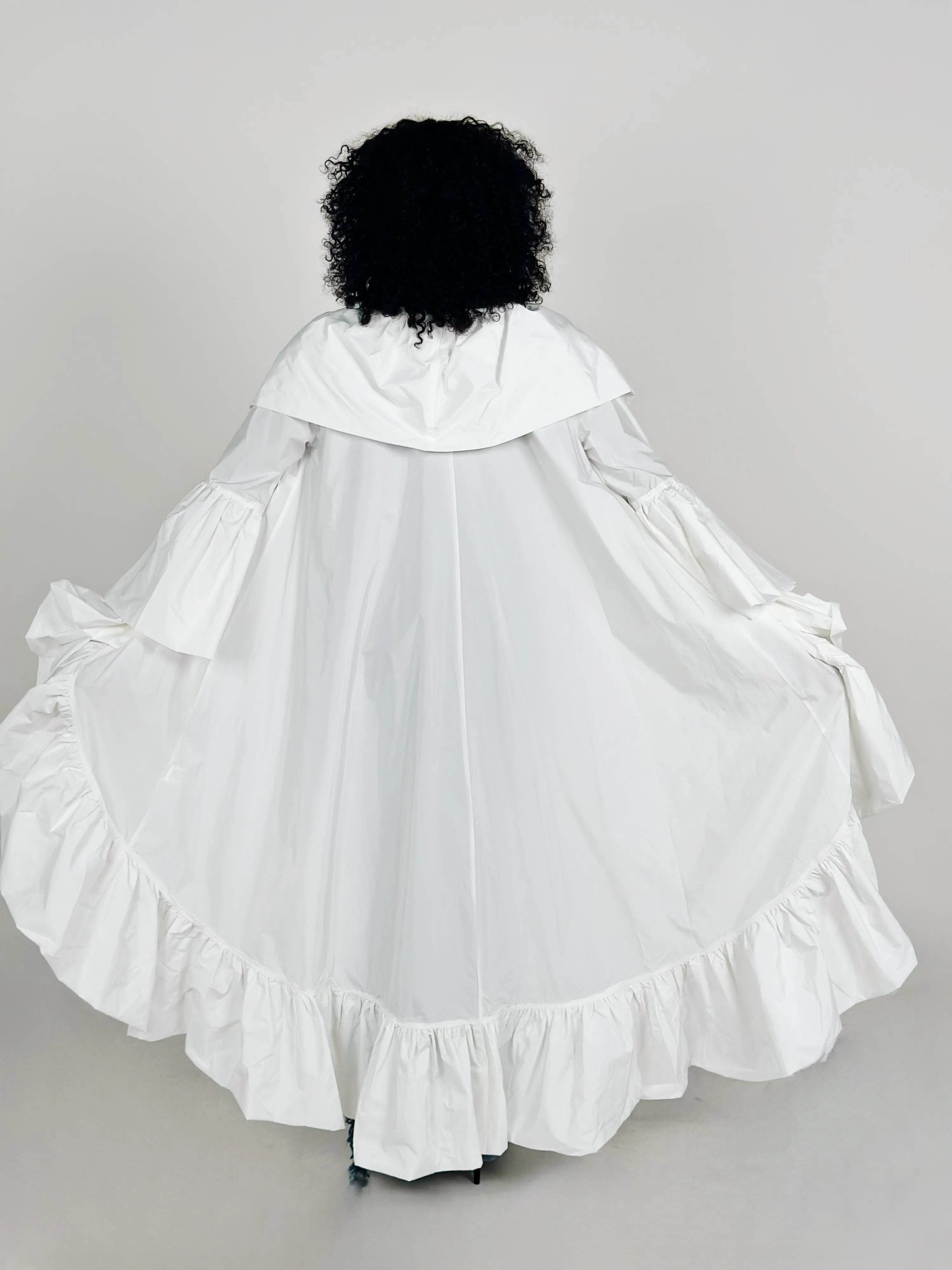 White Flutter Sleeve Coat