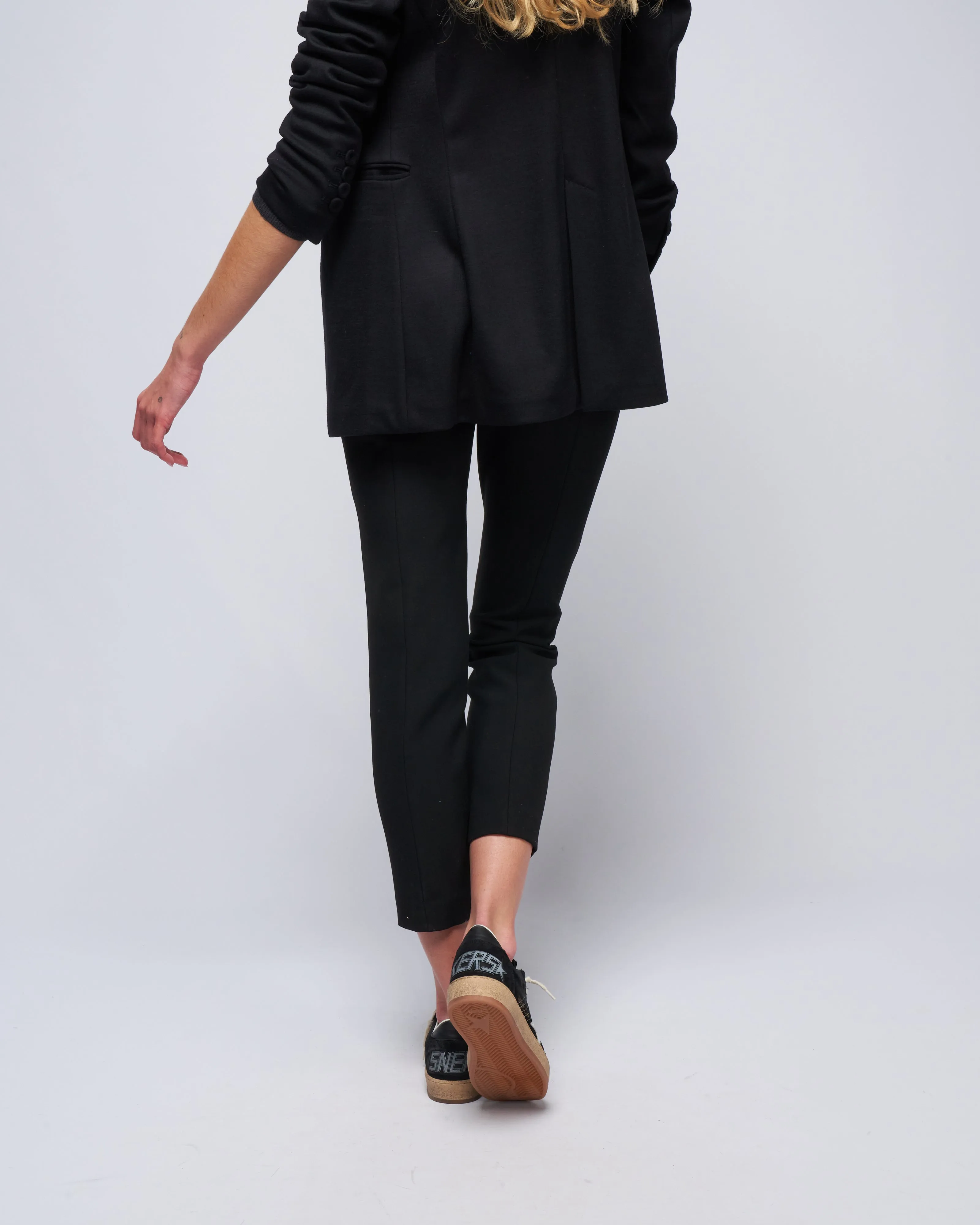 woman trousers bistretch - black canvas