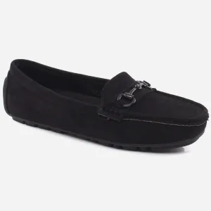 Women "Beaten" Suede Round Toe Flat Moccasins