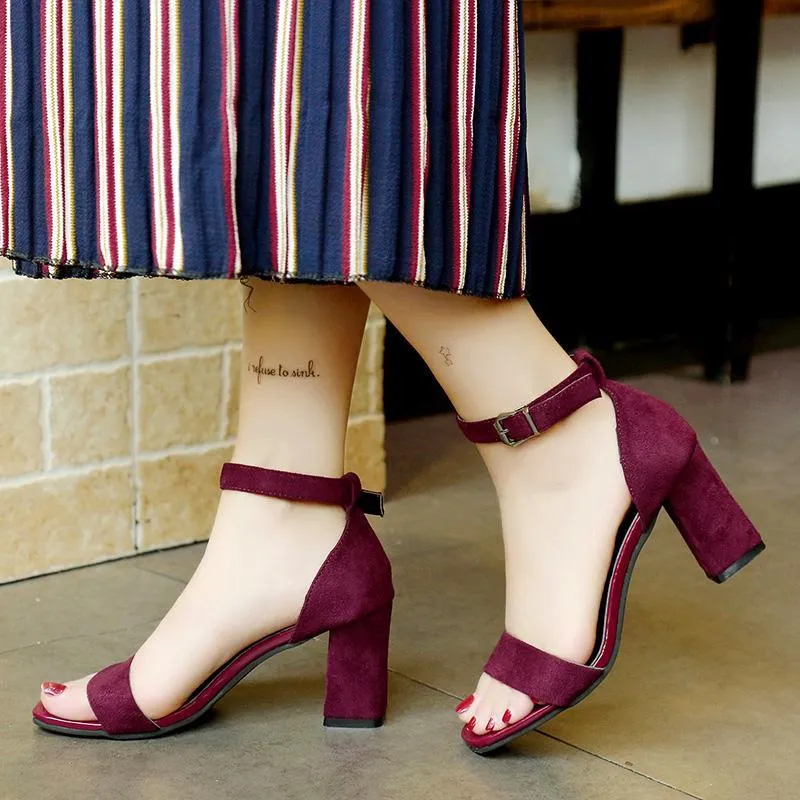Women Sandals  Shoes Women Open Toe Chunky High Heels
