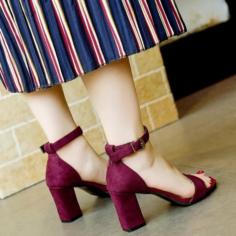 Women Sandals  Shoes Women Open Toe Chunky High Heels