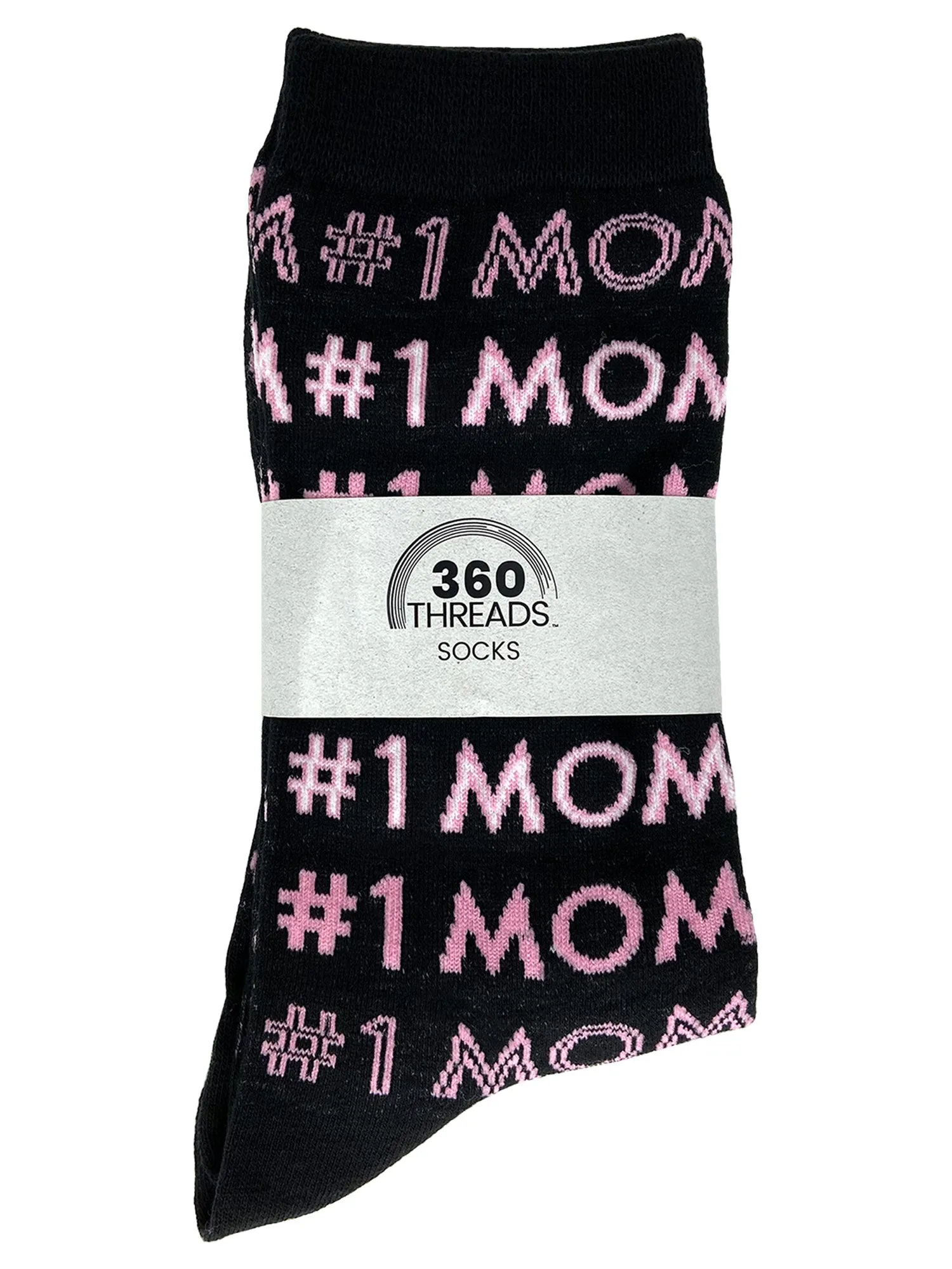 Women's #1 Mom Socks All-Over Print Novelty Gift Black