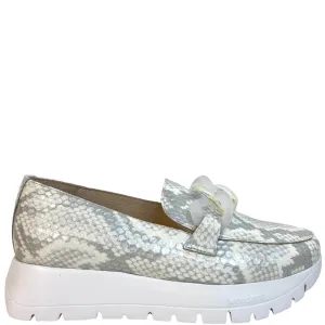 Wonders Grey Python Slip On Shoes