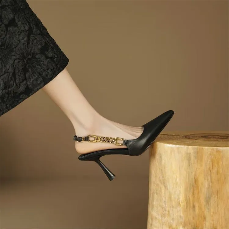 XIEYINSHE  Internet Hot High Heels Women's Stiletto Heel  Spring and Summer New Light Luxury  Style Design Niche Pointed Toe Closed Toe Sandals