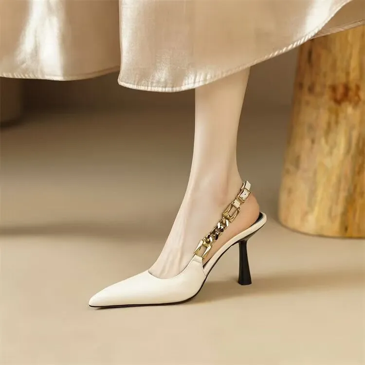 XIEYINSHE  Internet Hot High Heels Women's Stiletto Heel  Spring and Summer New Light Luxury  Style Design Niche Pointed Toe Closed Toe Sandals