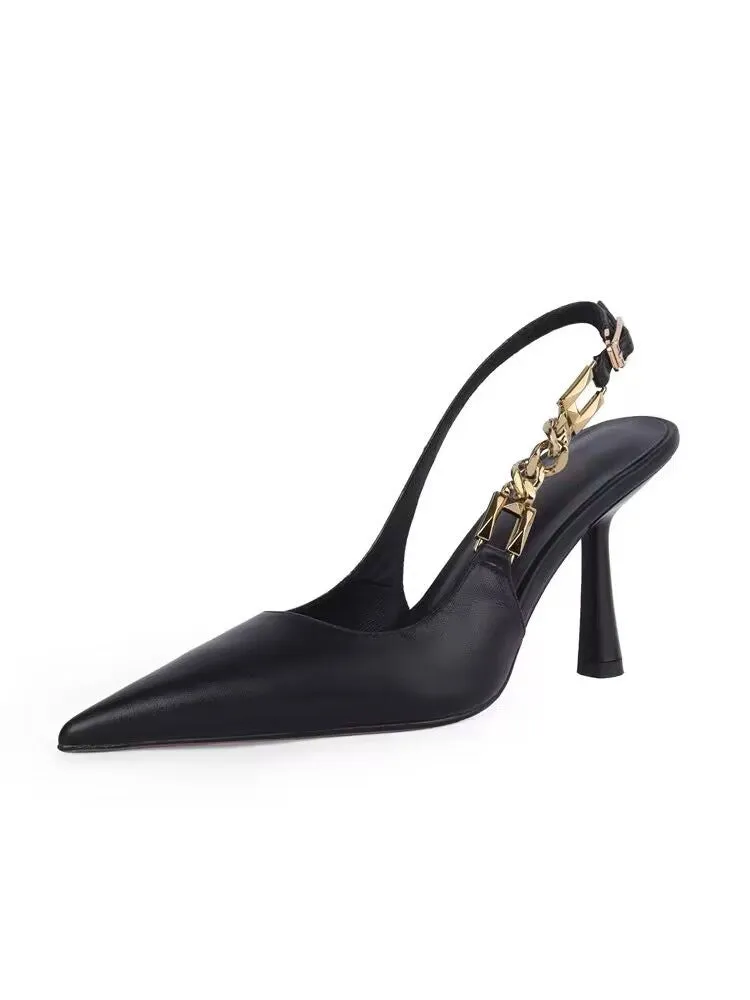XIEYINSHE  Internet Hot High Heels Women's Stiletto Heel  Spring and Summer New Light Luxury  Style Design Niche Pointed Toe Closed Toe Sandals